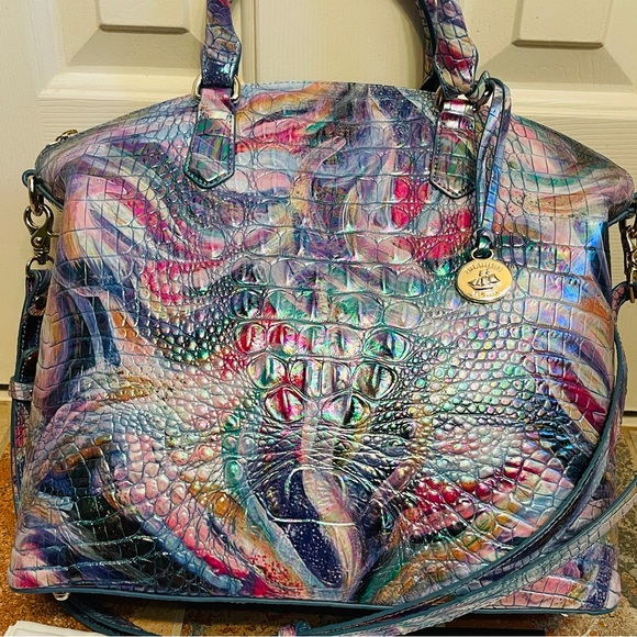 🎁SALE! Brahmin HARD TO FIND! Large Duxbury Croc Embossed Leather in Elope!!! - Picture 7 of 16